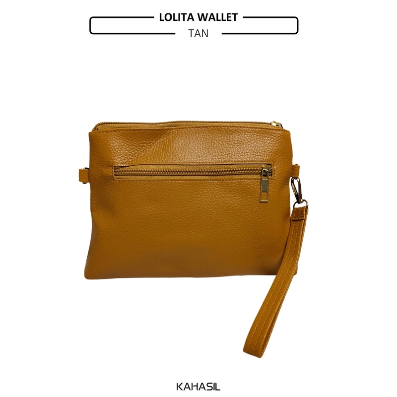 Product image KAHASIL - Tas Dompet Selempang Sling Bag Pouch Clutch Wanita 3in1 Bahan Kulit Jeruk Papirut KHDP87 all variant Tan